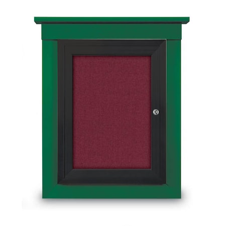 United Visual Products 60"x36" 2-Door Enclosed Letterboard, White Vinyl/Cherry UV2625O-CHERRY-WHITE